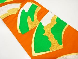 アンティーク　地紙にヱ霞・雲模様織出し袋帯（着用可）